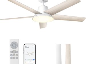 DREO Ventilatore soffitto smart 132cm, 12 velocità + luce LED