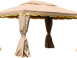 Gazebo alluminio doppia copertura con rete e tende