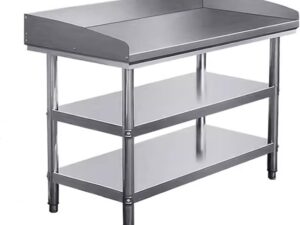Isola Cucina Commerciale Doppio Banco Acciaio Inox 80x60x80 cm