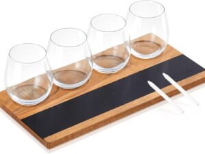 Set degustazione vino Marsui 7 pezzi con tavola whisky