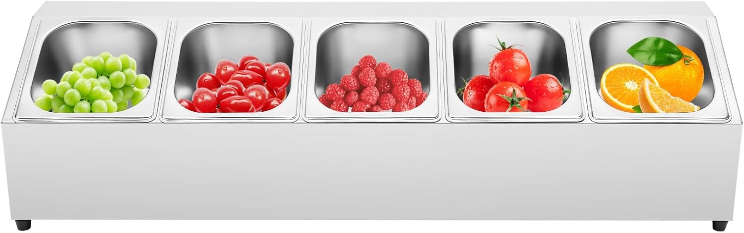 Contenitore 5 scomparti acciaio inox GN 1,5 l - JHAUAI