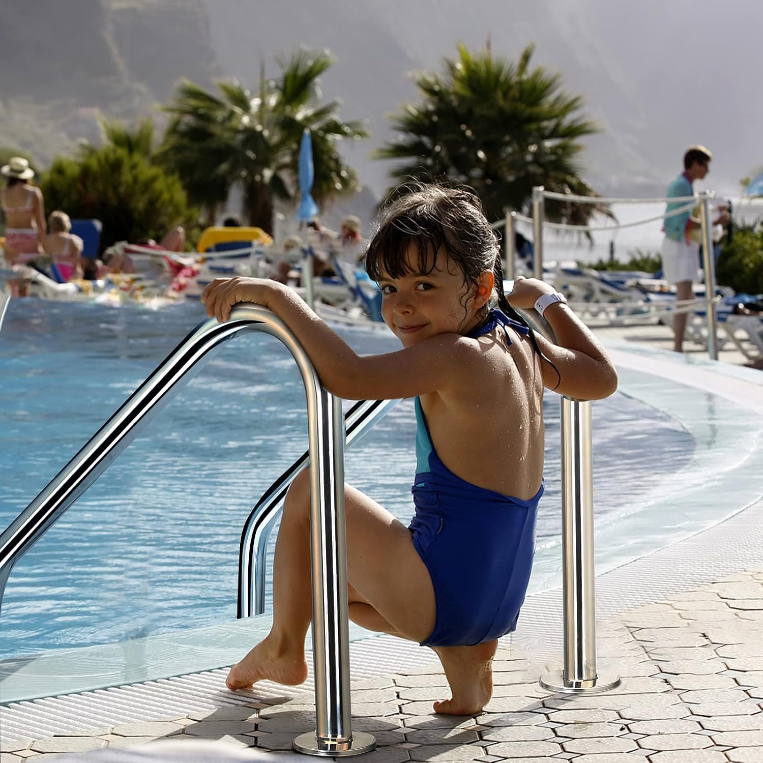 Scala per piscina Fantask 3 gradini acciaio inox