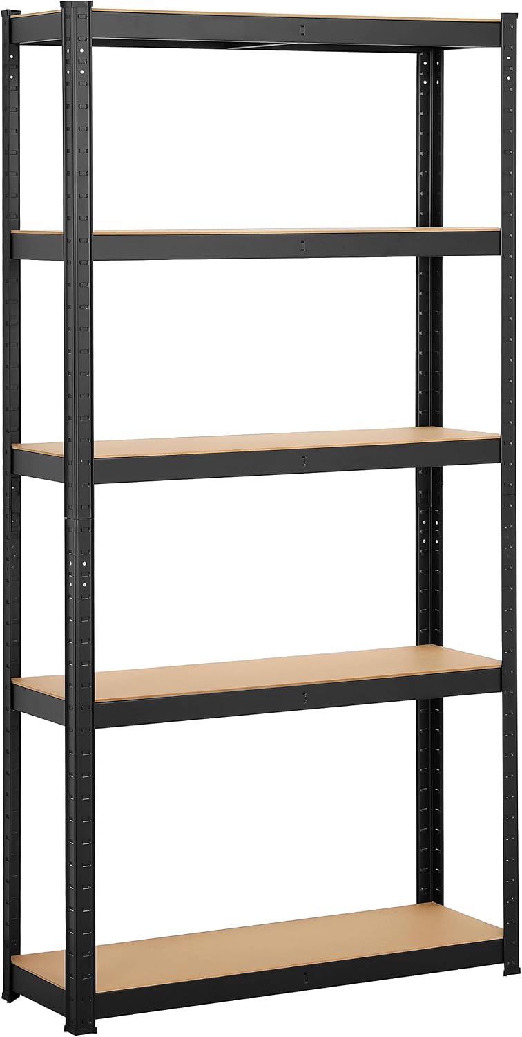 Yaheetech Scaffale Garage 5 Ripiani 180x90x30 cm - Nero