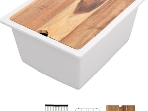 Lavello sottopiano in granito bianco 38x51 cm per esterni