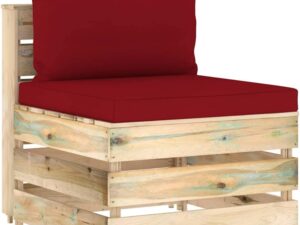Divano modulare in legno pallet con cuscini vinaccia