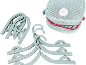 Grucce da viaggio pieghevoli, 6 pz con clip