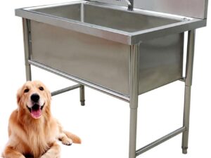 Vasca toelettatura cani in acciaio inox professionale