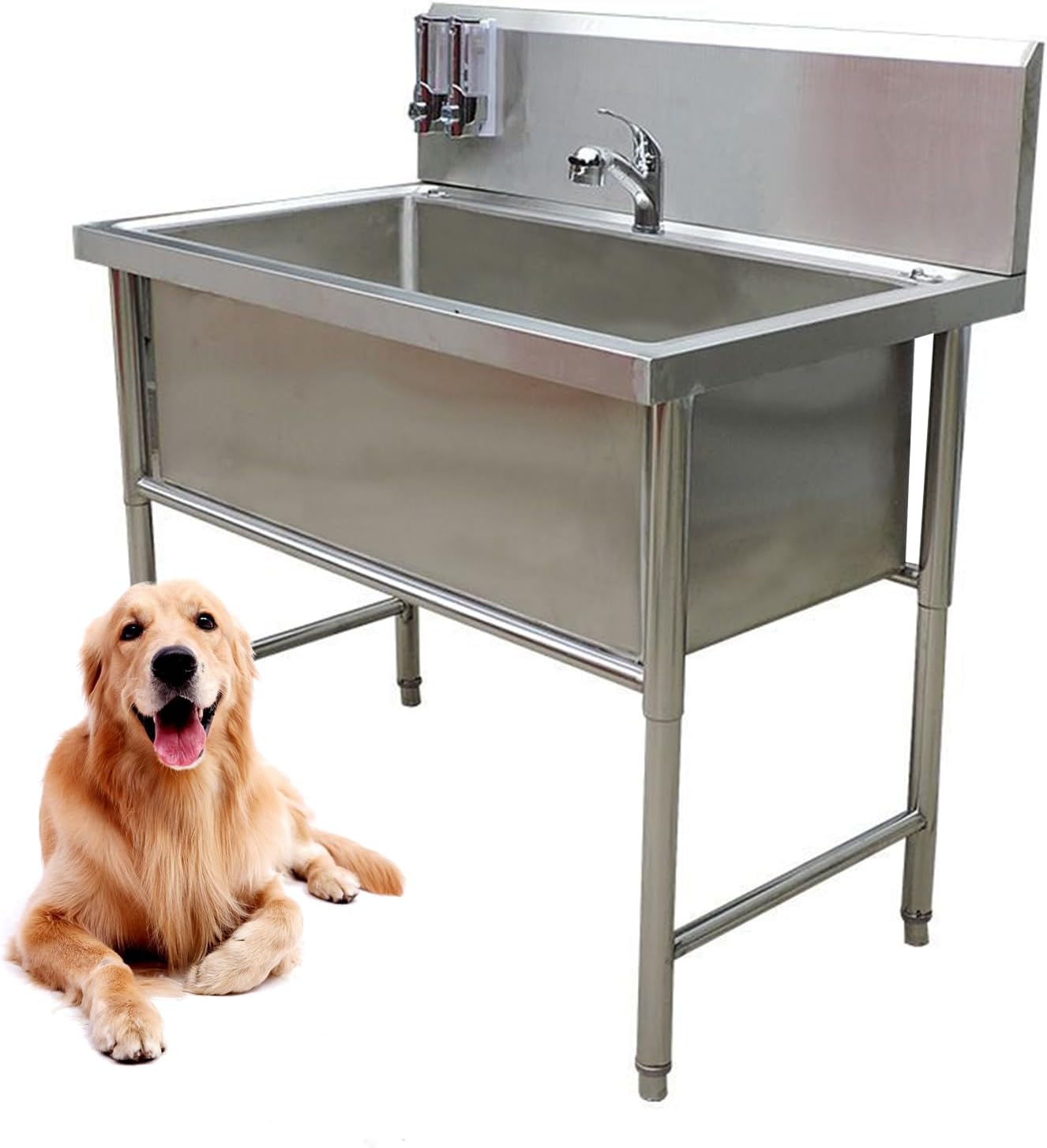 Vasca toelettatura cani in acciaio inox professionale