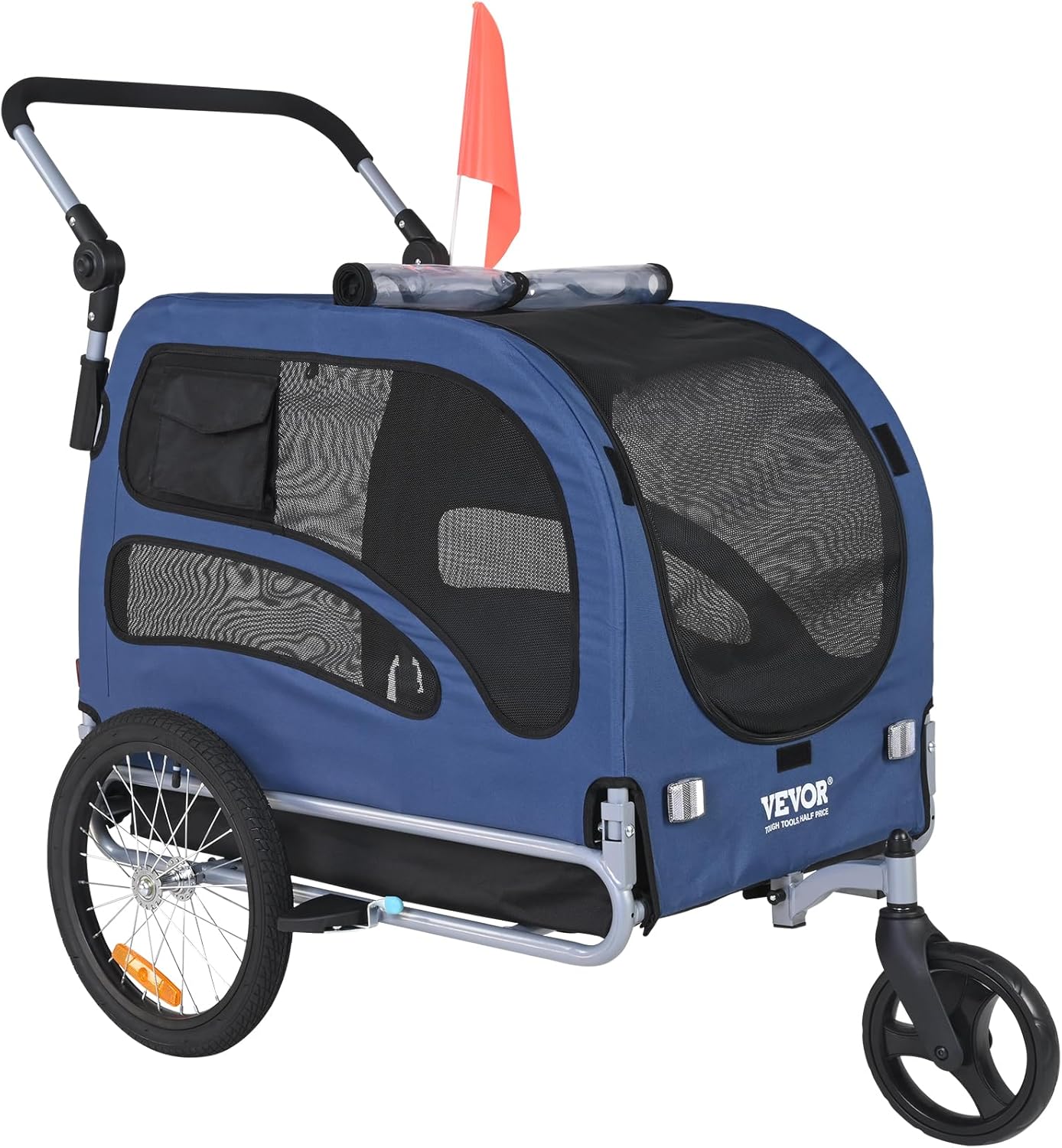 VEVOR Rimorchio per cani 2 in 1 - Passeggino & Bici