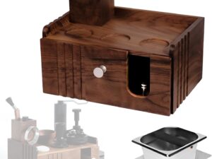 Organizer espresso in legno e acciaio per barista