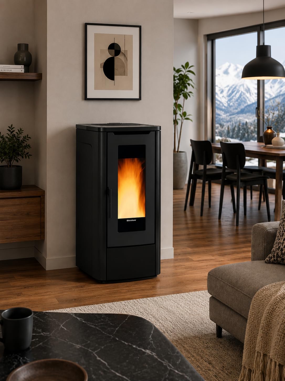 Stufa a pellet canalizzata Teorema Plus AD 12 kW - Extraflame