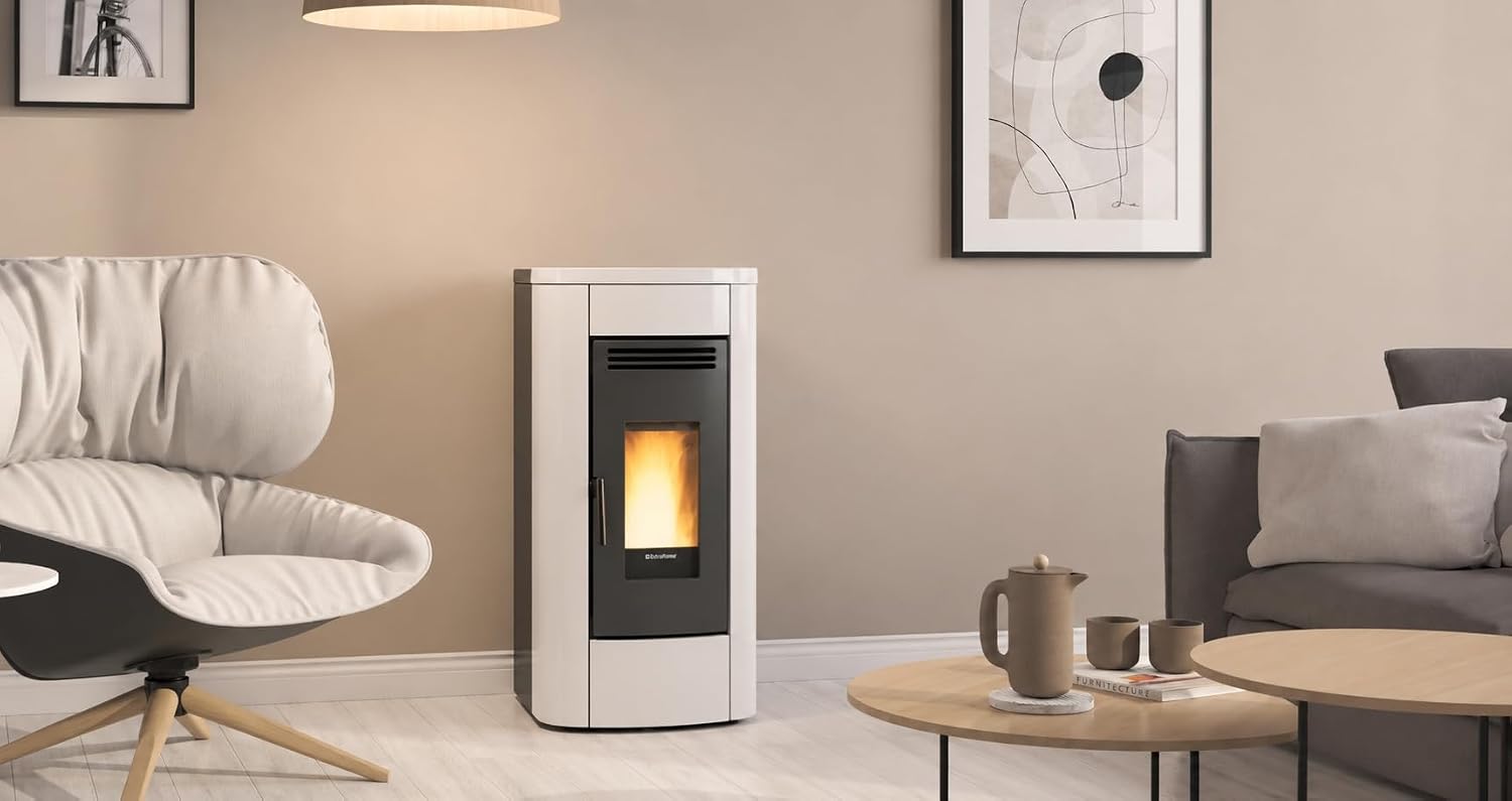 Stufa a Pellet Extraflame Klaudia AD EVO Bianca 8 kW - Classe 5 Stelle