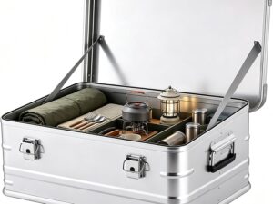 Baule in alluminio 80L per escursionismo e campeggio