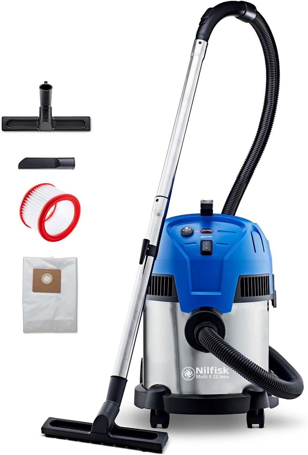 Nilfisk Multi II 22L Inox Aspiratore Solidi/Liquidi 1400W