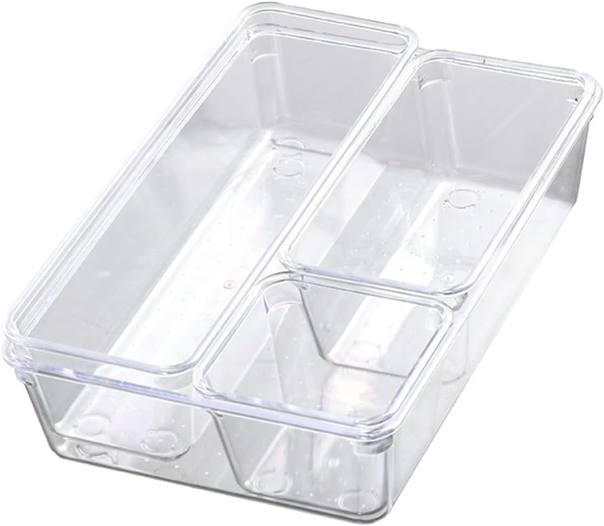 4 organizer plastica trasparente impilabili per casa/ufficio