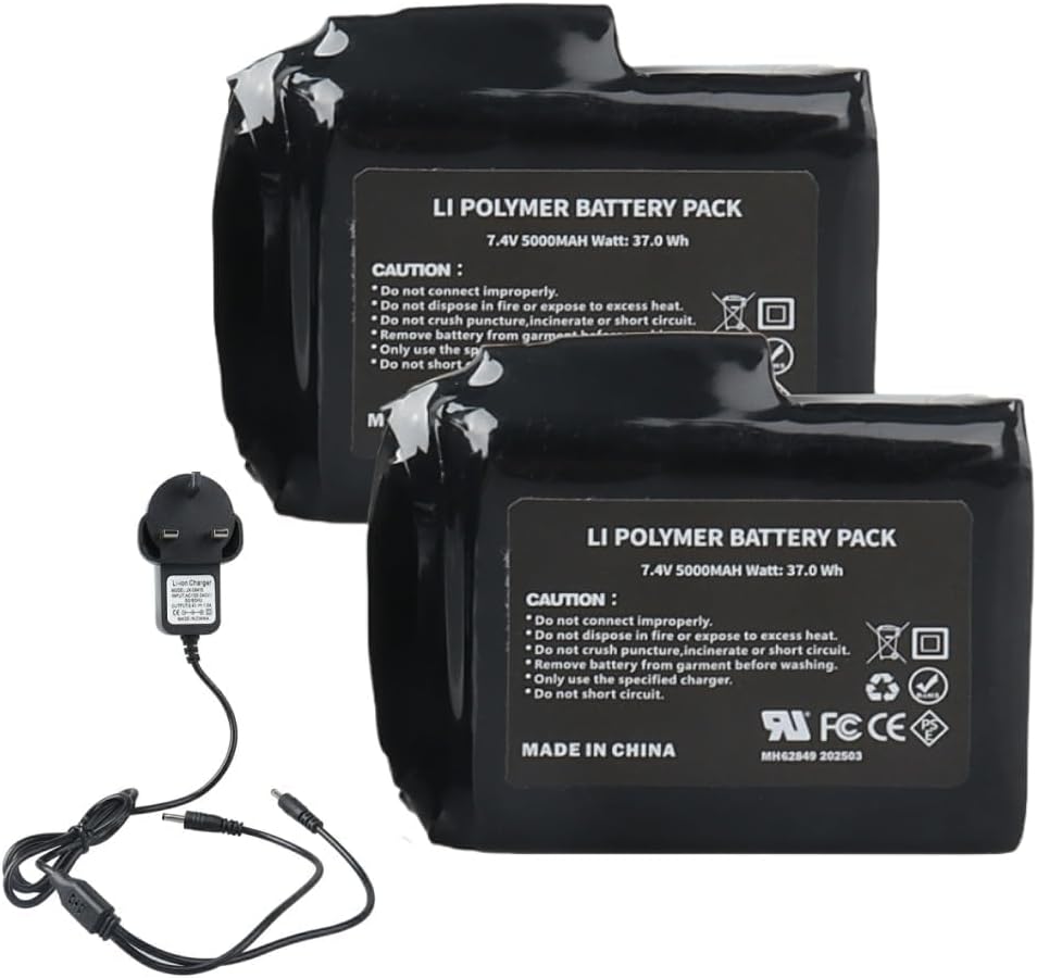 Batterie ricaricabili 7.4V 5000mAh per guanti riscaldati