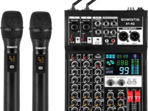 Mixer audio 4 canali con microfoni wireless - SOWOITIG