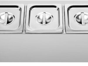 GN - Contenitore in acciaio inox 5 vasche, 86x22,5x22 cm