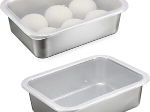 Scatole in acciaio inox per lievitazione pizza - Confezione da 2