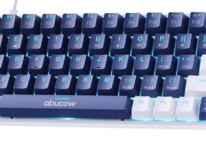 abucow Tastiera meccanica 68 tasti retroilluminata blu