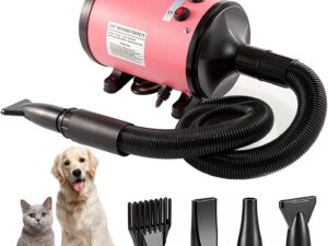 Soffiatore per Cani 2800W Professionale con 4 Ugelli
