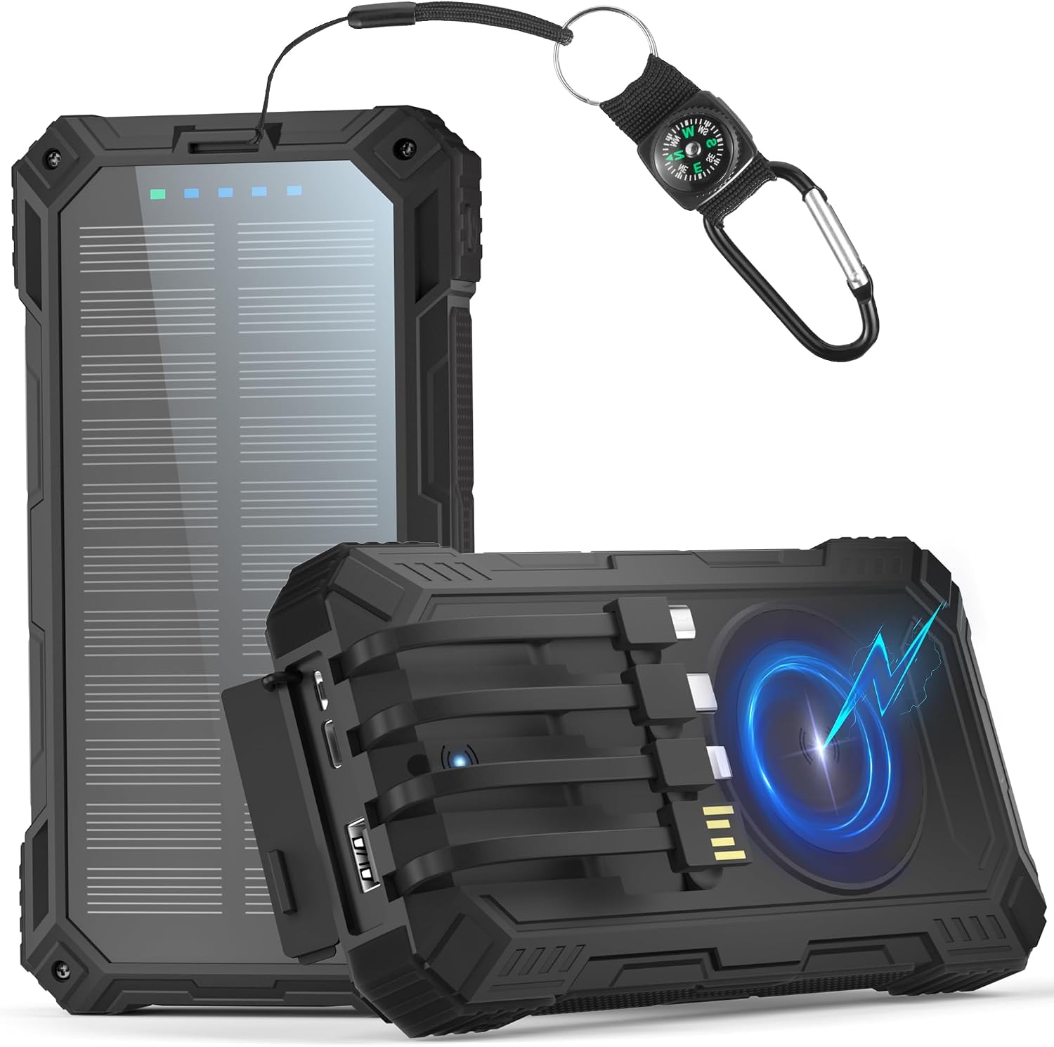 Power Bank Solare 56800mAh Kruilan: 30W PD 3.0 + Ricarica Wireless