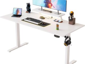Klicelor Scrivania Elettrica Regolabile con LED e Prese USB