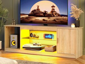 Mobile TV Bestier per TV 65" con luci LED e ripiano regolabile