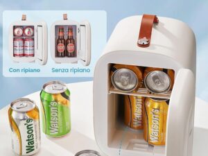 FOHERE Mini Frigo 5L Portatile, Termoelettrico 220V/12V