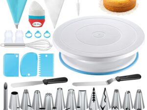 Kit decorazione torte professionale - 24 punte + piatto girevole