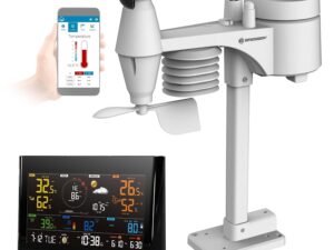 BRESSER Centrale meteorologica Wi-Fi 7 in 1 con display a colori