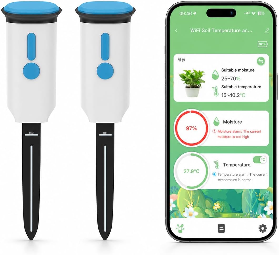 Sensore Wi-Fi per piante con monitoraggio umidità e temperatura