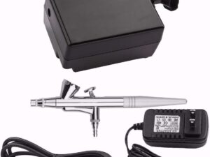Set aerografo trucco e bellezza Pinkiou 0,4 mm con compressore