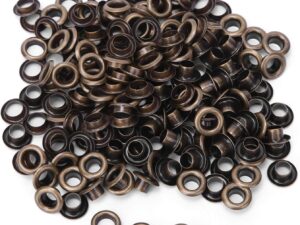 Kit occhielli in ottone 100 pz. 4mm bronzo, per borse e abbigliamento