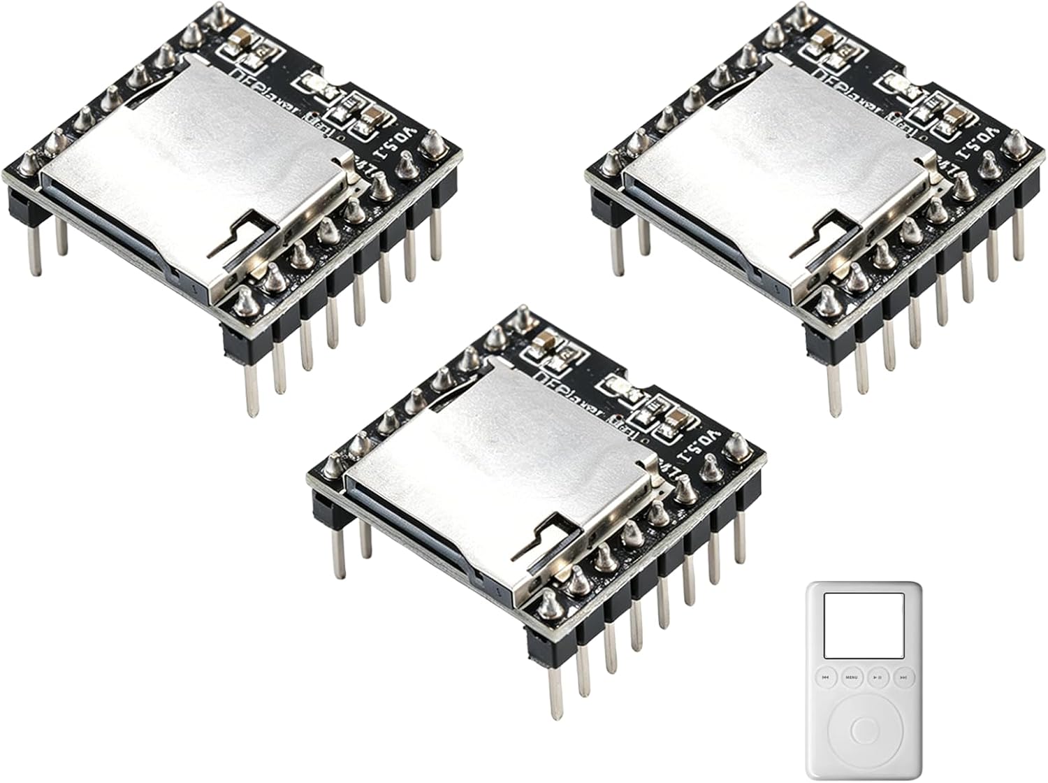 3 Mini Moduli DFPlayer MP3 24bit con DAC per Progetti DIY