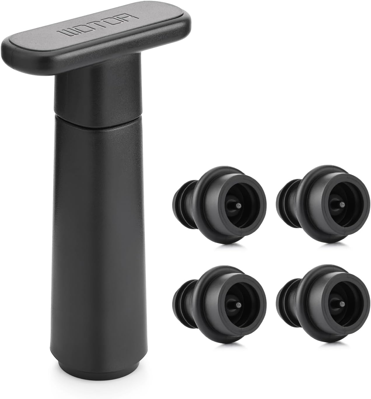 WOTOR Pompa sottovuoto per vino con 4 tappi riutilizzabili