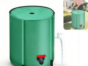 Secchio Acqua Piovana 200L Pieghevole con Filtro e Rubinetti