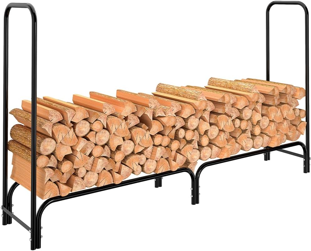 BAKAJI Portalegna in metallo 200x36x115 cm - Interno/Esterno