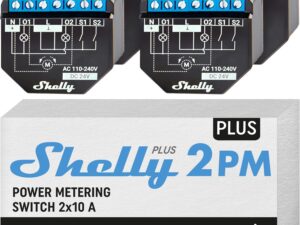 Shelly Plus 2PM, 2 Relè 16A Wi-Fi/Bluetooth con Misurazione