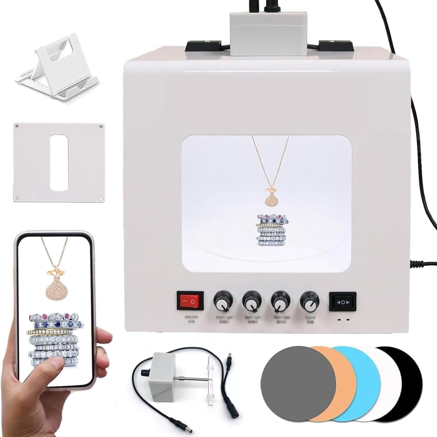 Kit fotografico professionale per gioielli con giradischi
