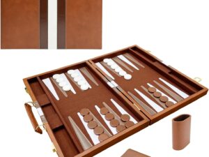 Set Backgammon Lussuoso in Legno e Pelle - Suprbee