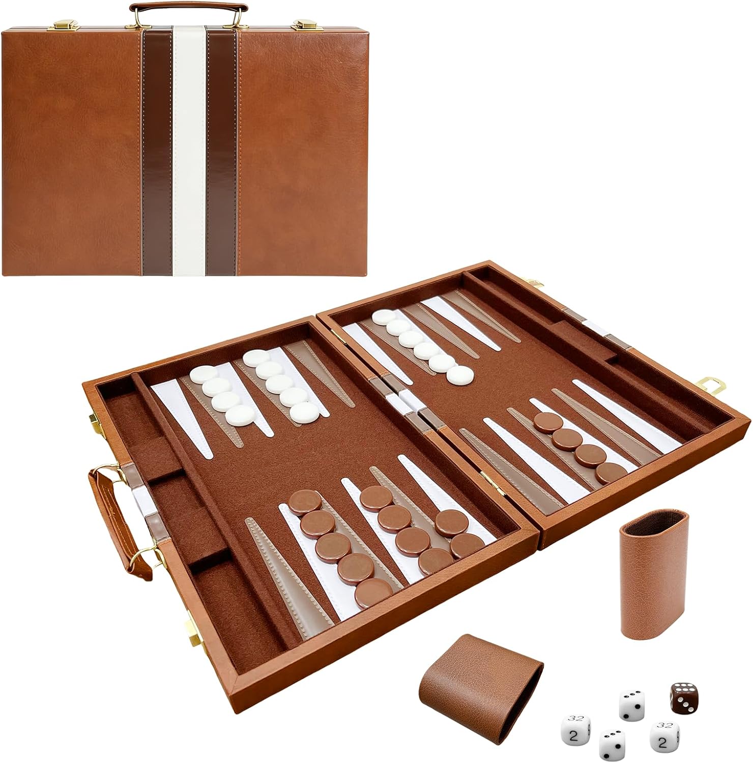 Set Backgammon Lussuoso in Legno e Pelle - Suprbee