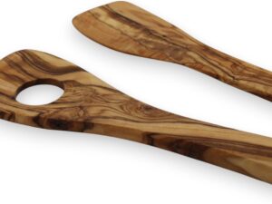 Set 2 utensili in legno d'ulivo Cartava - Cucchiaio e paletta