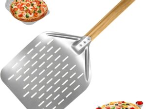 Pala per pizza 12" in alluminio con manico in legno removibile