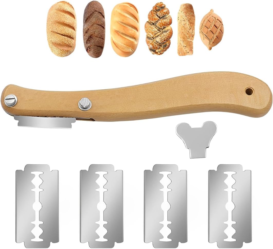 Set Coltello Panettiere con 5 Lame - Taglio Professionale Pane