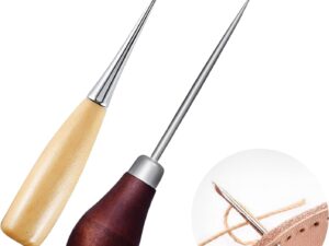Set punteruoli in legno per cucito e pelle - 2 pezzi