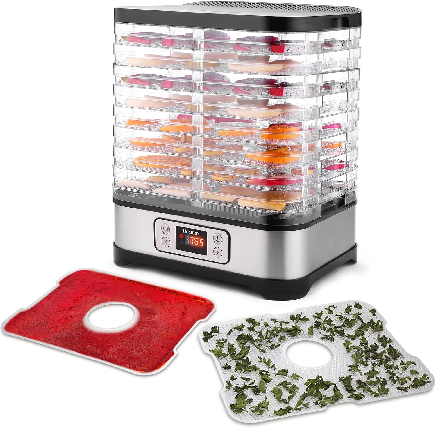 Essiccatore alimentare 8 ripiani 400W in acciaio inox