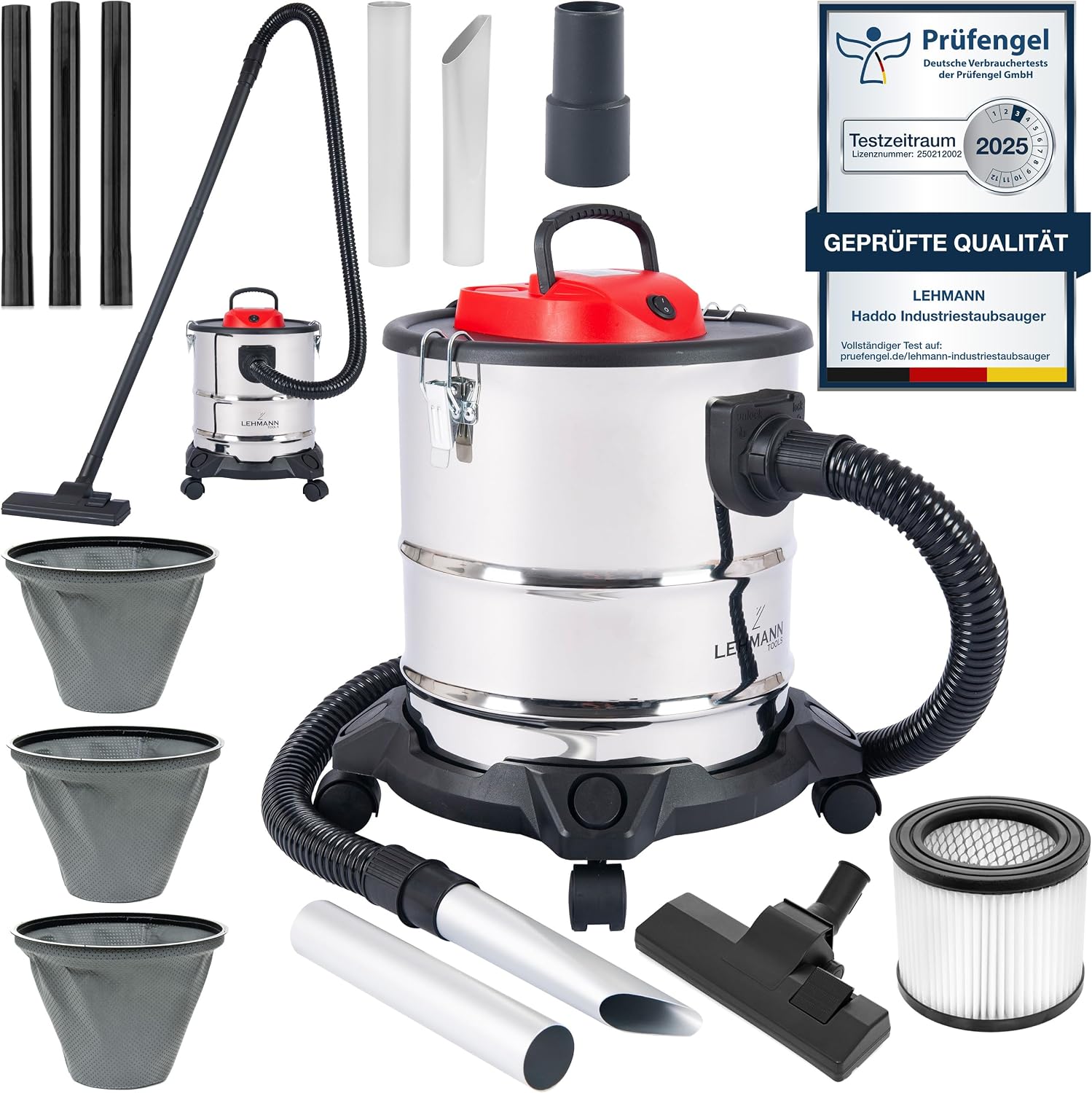 LEHMANN Haddo Aspirapolvere Industriale 2000W Silver