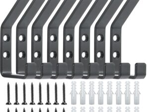8 Ganci Appendiabiti da Parete Neri Multifunzione