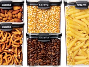 Sistema Ultra Square: 5 contenitori dispensa impilabili